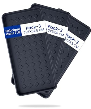 GARDENIX 3er Set Schuhablage Schuhabtropfschale Für Regen, Herbst & Winter -71,5 x 34,5 x 3 cm Schuhmatte Abtropfmatte, Schuh Abtropfschalen, Pflanzschale - Kunststoff Lösung Für Schmutzige Schuhe