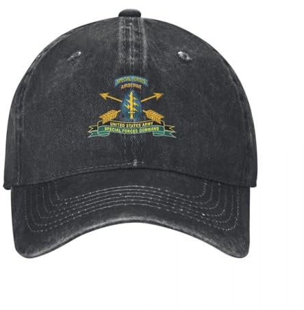 IUUGJEIX Basecap Army - US Army Special Forces Command - SSI w Br - Ribbon X 300 schwarz Herren große Größe Luxus Frau Herren