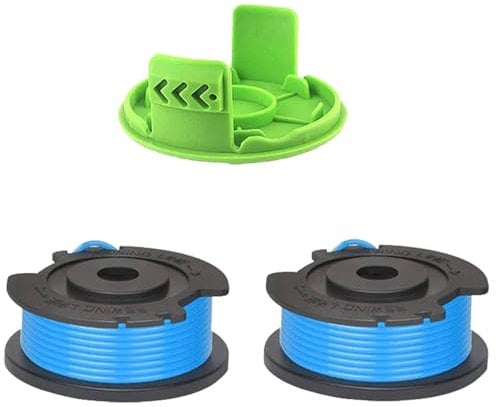Eimuweip 2 PCS Strimmer Spool for Greenworks G24LT, G24LTK2, G24LT30M, G24LT30MK2, with 1 Cover, Single Cord Spool for 24V Greenworks Series Lawn Trimmers