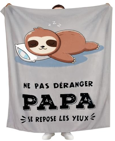 Omtofo Papa Geschenk, Kuscheldecke Geschenke Für Papa Zum Vatertag Valentinstag Weihnachten, Geburtstagsgeschenk Für Papa Männer Von Tochter Sohn, Faultier Decke Decke Papa (155 × 130cm)