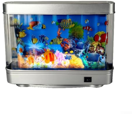 Desktop-Aquariumlampe mit mehrfarbiger LED-Beleuchtung, die entworfen wurde, um die Aquarium-Atmosphäre zu simulieren und eine Umgebungsraumdekoration