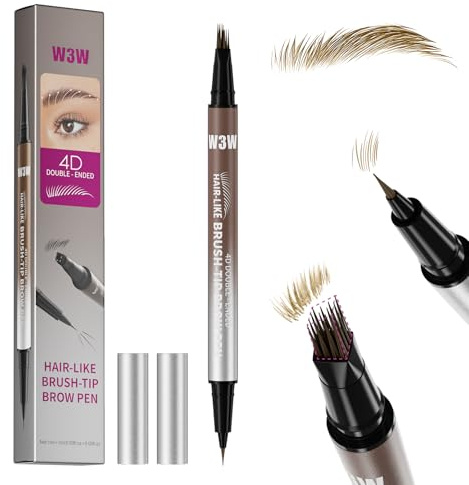 W3W 4D Eyebrow pencil,Augenbrauenstift wasserfest,Brow pencil,Microblading augenbrauenstift braun,Brow pen wischfest,4D Angled Square + Ultra-Fine,Wilde Naturhaar-ähnliche,01 Light Brown（blond）