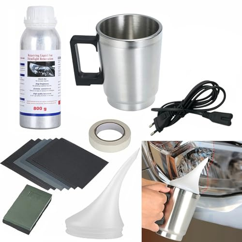 TMoriais Kit de Pulido para Faros de Coche - Restauración Profesional de Faros - Haz Que Tus Faros Brillen como Nuevos