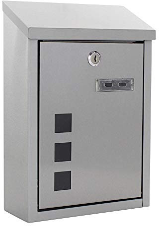 Profirst Mail PM 760 Briefkasten Edelstahl Silber Zylinderschloss 2 Schlüssel Sichtfenster Namensschildhalter Wandbriefkasten inkl. Befestigungsmaterial