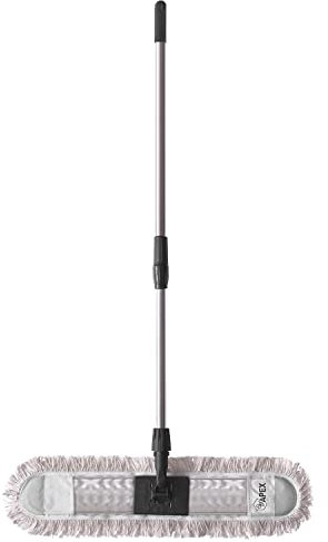 Apex Lavapavimenti con Panno in Cotone – Testa Snodata, Grande Superficie Pulente, Manico Allungabile in Metallo Cromato, Panno Lavabile in Lavatrice, 60x17x90-130 cm