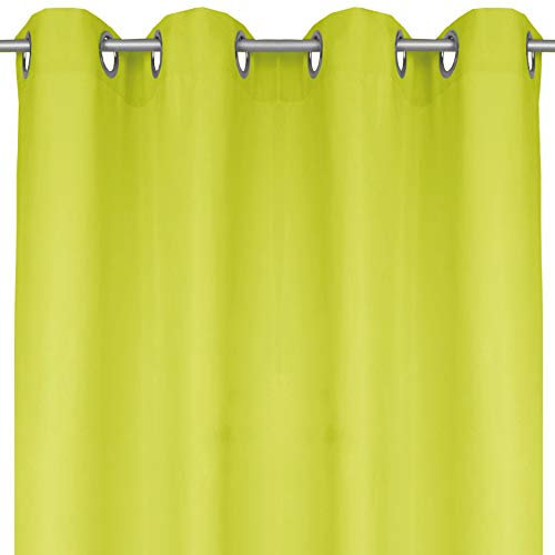 Bestlivings Ellen Rideau décoratif avec œillets, Polyester, vert, 140x225 cm