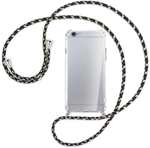 mtb more energy Handykette kompatibel mit Apple iPhone 6, iPhone 6S (4.7'') - Camouflage - Smartphone Hülle zum Umhängen - Anti Shock Full TPU Case
