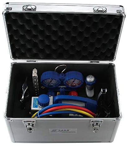 Toolbox Set AB-3; mit Vakuumpumpe, Monteurhilfe (R32, R410A, R407C, R134A), Bördelwerkzeug, Rohrschneider uvm