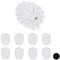 Relaxdays, weiß Ersatzbürstenkopf für Klobürste, im 9er Set, Ersatz WC Bürstenkopf, Kunststoff, 12 mm Gewinde, D: 8 cm, 9 Stück