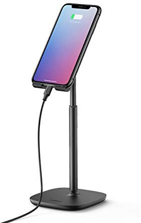 UGREEN Supporto Cellulare Tavolo, Supporto Telefono per Scrivania Regolabile in Altezza, Porta Cellulare Multi-Angolo Compatible con iPad, iPhone 13/12/11/X, Galaxy, Huawei, Redmi Nero