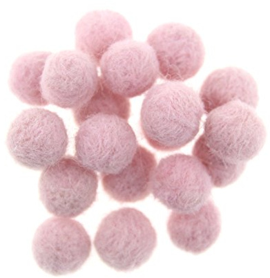 Zasy 15mm Wollfilzkugeln DIY Garland Beads Handmade Modeschmuck Zubehör 20St (Rosa)