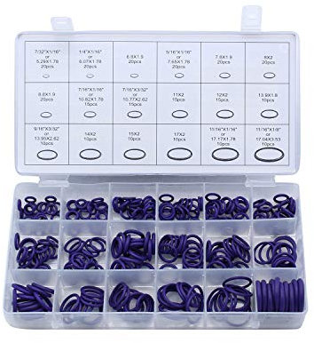 TAKPART 270pcs 18 Größen Auto Klimaanlage Klimakompressor Gummi O-Ring Dichtung Sortiment Kit(Violett)