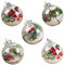 Plcnn 10 Weihnachtskugeln Ornamente Weihnachtsbaum Kugel mit gefüllten zarten künstlichen Schnee und roten Beeren 8 cm transparent Kunststoff hängende Kugeln für Urlaub Hochzeit Party Dekoration