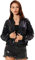 Allegra K Damen Halloween Pailletten Sparkle Langarm Reißverschluss Bomberjacke, Schwarzer Regenbogen, Small