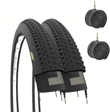 ECOVELO Pneumatici Neri Mountain Bike 26 X 1.95 (50-559) + Camere 2 neumáticos 26 x 1,95 cámaras de Aire, Unisex niños, Negro, MTB Tassellati 26