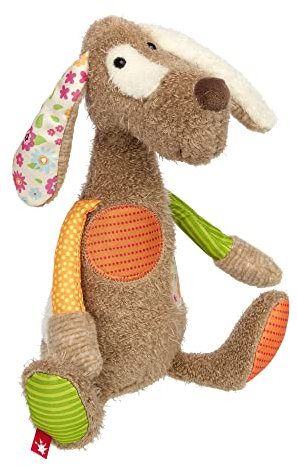SIGIKID 42845 Stofftier Hund Patchwork Sweety Kuscheltier zum Spielen & Schmusen aus weichem Materialmix für Babys und Kinder, Jungen und Mädchen von 0 Monaten bis 8 Jahren Mehrfarbig/Hund 32 cm