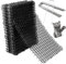 HEYOUTH Dornengitter Tier-Barriere,Katzen-Abwehrstreifen Tier Barriere mit Spikes,12 Pack 40x20 cm Anti Katzen Netzwerk mit 8 U-Förmig Erdanker,für Garten Katzenabwehr Spike Tiervertreiber