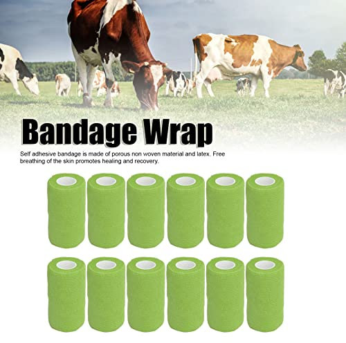 12 stücke Selbstklebendes zusammenhängendes Ehbo Medizinische Bandage,Vlies-Klebeband, elastische Wrap Bandage Tape für Kühe Hunde Pferde(Gemüse)