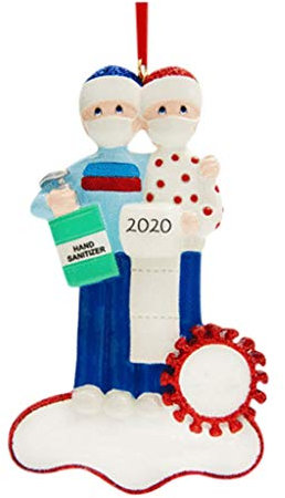 TianWlio Personalisierte überlebte Familie von Ornament 2020 Weihnachtsfeiertagsdekorationen Blumentopf Hoch Innen Metall