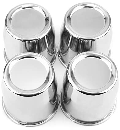 RhinoTuning 4 Stück Radnabenkappen 3,13 Nabendeckel OD 79,5mm H 84mm, Kohlenstoffstahl Radnabenabdeckung Geeignet für Tourenwagen Geländewagen Anhänger LKW Rad, Chrom Felgendeckel
