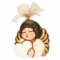 THUN - Miniformella con Iconico Angelo THUN - Cuore in Ceramica Decorata a Mano, Ceramica con Nastro, 7.8x3x6 cm h