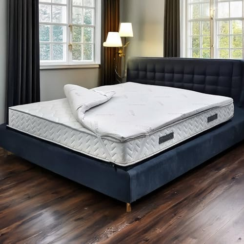 Talamo Italia - Viereckiger und halber Topper Toro, Matratze zur Verbesserung der Körperhaltung, Memory Foam Topper, hypoallergener und atmungsaktiver Topper, 100% Made in Italy, 120x200h5 cm