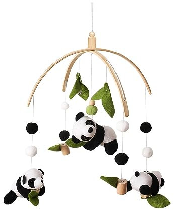 Baoblaze Baby Krippe Mobile Bett Glocke Bambus Blatt Aktivität Spielzeug Montessori Baby Krippe Hängen Rasseln Spielzeug Baby Rassel Spielzeug