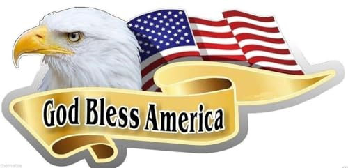 WildeBabsKLBT 11cm Hochwertiger Auto-Aufkleber Sticker Decal Autoaufkleber Aufkleber-Folie Wetterfest God Bless America Eagle See-Adler Flag Flagge Fahne F830
