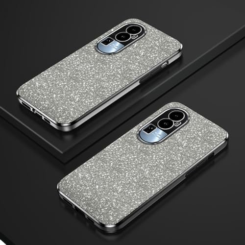 Custodia Telefono Trasparente Compatibile con Oppo Reno10 Pro 5G/Oppo Reno 10 5G Cover Cornice Elettroplaccata Gradiente Glitter Protettiva Sottile TPU