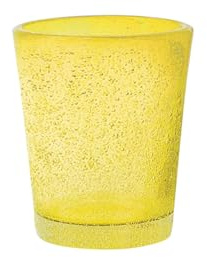 H&H Set 6 Bicchieri in Vetro Giada liquore cl5 Giallo