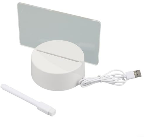 LED Whiteboard Kit, Acryl LED Message Board mit Basis & Stift, Acryl trocken abwischbare Tafel, Desktop Note Memo beleuchteter Wordpad für Home School Office (Quer), Wie abgebildet