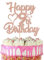 SYKYCTCY 1 Pack Happy 9th Birthday Cake Topper Glitter Heart Star 9 Fabulous Cake Pick Cake Decorations for 9th Birthday Theme Party Supplies Rosegold