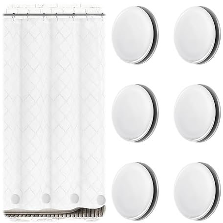 Wekuw 6 Stücke Duschvorhang Beschwerer Duschvorhang Magnet Duschvorhang Gewichte Gewichte Magnete Geeignet für Duschvorhänge, Vorhänge, Tischdecken, Magnetische Whiteboards (Weiß)