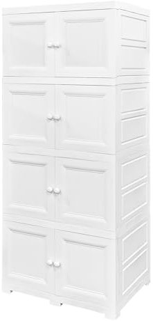 ABBAware Multi-Purpose Storage Unit, Cupboard, Household Cabinet with 4 Extra Large Compartments 68 x 48 x 176cm (570L) White
