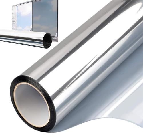 OneWay - Film miroir pour fenêtre - Effet miroir - 60 x 300 cm - Anti-UV - Contrôle de la chaleur - Adhérence statique - Pour fenêtre en verre et porte