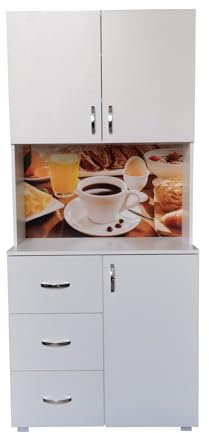 HTI living Küchenbuffet 3 Schubladen Blanca Bistro Weiß Küchenschrank Hochschrank