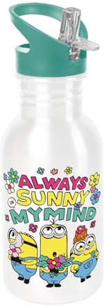 GEDALABELS Trinkflasche Minions Bellospring 500ml Edelstahl | GEDA | Sport | Sportbottle | Flasche | Kindergarten | Schule, Weiß
