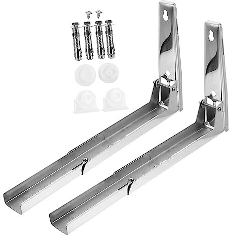 Amosfun 1 Set Microwave Wall Mount Retractable Bracket Universal Microwave Mount Microwave Holder Shelf Microwave Wall Brackets Rice Cooker -Mounted Microwave Holder Stainless Steel