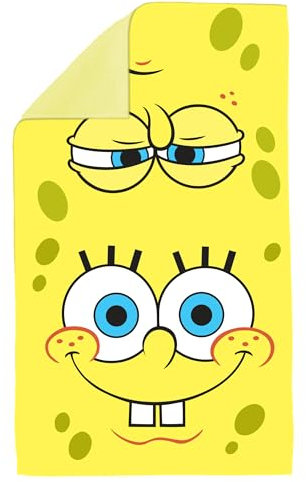 Spongebob Handtuch, Schwammbob-Handtuch, Spongebob Küchentuch, Schwammbob, Badhandtuch-Set, Gelb, 58,4 x 34,3 cm, offizielles Lizenzprodukt