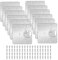 12Pcs Stainless Steel Hinge Repair with Holes, Cabinet Hinge Repair Plate Kit, Kitchen Hinge Repair Plate with 72 Fixing Screw, Cupboard Door Hinge Mounting Plate for Wardrobe Furniture Shelves