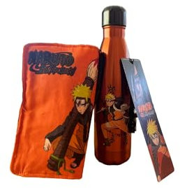 Homadict – Pack Bouteille Isotherme Naruto + Protection Manga – Boîte Décorative Style Manga – Licence Officielle