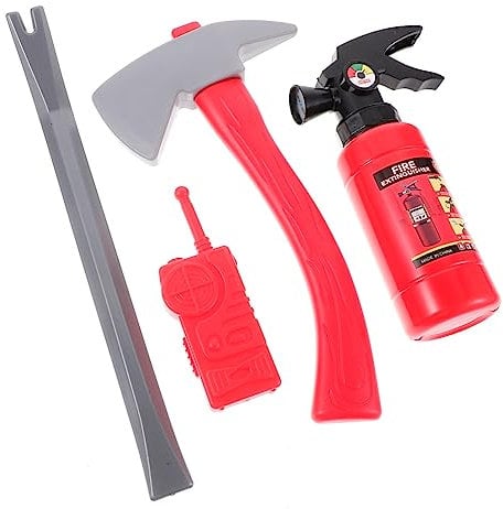 ifundom 1 Set Fire Fighting Toy Fireman Gear Pretend Fireman Axe Toy Fireman Cosplay Prop Fire Fighter Toy Simulation Fire Extinguisher Firefighter Accessories Fireman Pretend Play Plastic
