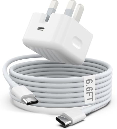 20W USB C Fast iPad Charger and Plug With 2M Type Cable for iPad Pro 12.9/11 2018 to 2022, for iPad 10th Generation 2022 2021 2020, for iPad Air 10.9 Gen 4th/5th, for iPad Mini 6th