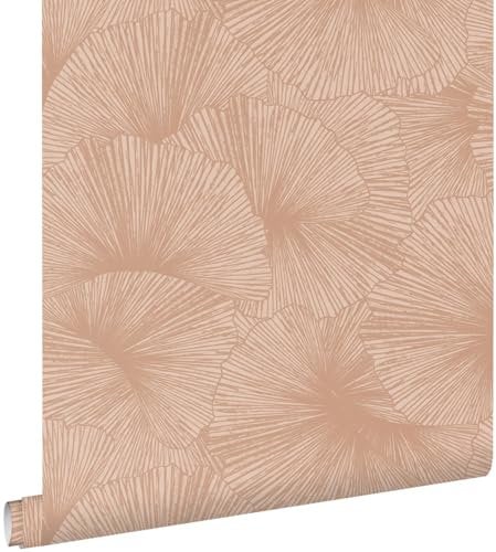 papier peint effet 3D feuilles rose terracotta 53 cm x 10.05 m - ESTAhome