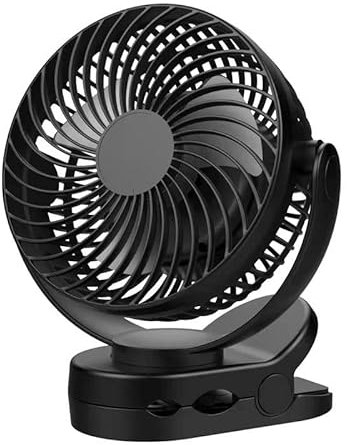 Feelhap USB Ventilador, 12000mAh Mini Ventilador Portatil Silencioso con Pinza y Control Remoto, Rechargeable Ventiladores de Mes con 3 Velocidades y Luz LED, 360° Rotation para Dormir Oficina Camping