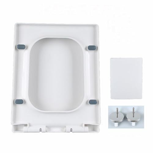 SdaryWare Abattant WC carré, épais, Fermeture Lente, Facile à Installer et à Nettoyer, Blanc, 44,5 x 36 cm(44.5 * 36cm)