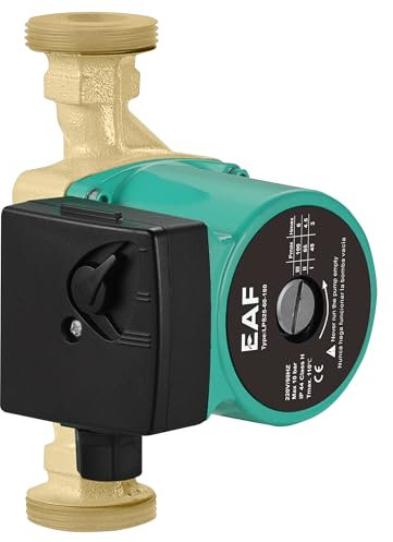 EAF25-60/180 – 3 Velocidades, Latón, Conexión G1½″, 180 mm - Bomba Circuladora y Presurizadora Automática |Bomba Recirculación de Calefacción y Agua Caliente, Calefacción, Radiadores y Suelo Radiante