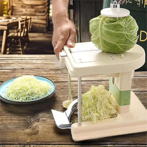 Cabbage Shredder and Rotary Cheese Grater - Multifunctional Slicer Machine for Sauerkraut, Coleslaw, Cabbage, Carrot, Cucumber with Interchangeable Blades - Kitchen Gadget