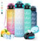 Gourde, Gourde 1l, Gourde Sport, Anti Fuite, Gourde Graduée pour 1 Journee, Facile à Nettoyer, Gourde Running, Gourde Adulte avec Slogan de Motivation, pour École, Camping, Bureau, Yoga, Randonnée