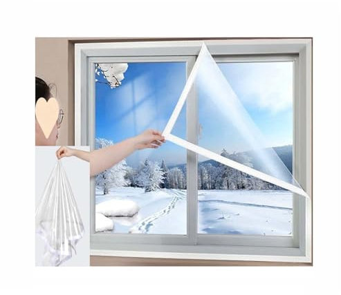 Sekundärverglasungs-Kit für Fenster und Türen, transparente Isolierfolie, hitze- und kältebeständig, staubdichte Vorhänge für Zuhause, Energieeffizienz und Komfort